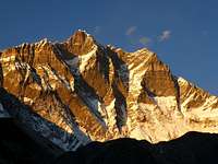 Lhotse face on sunset from Chukung