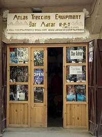Mountain equipment shop in Imlil