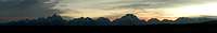 Teton Range at sunset: panorama
