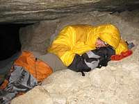 Bivy cave on approach....
