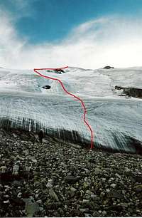 Route up the Molar glacier....