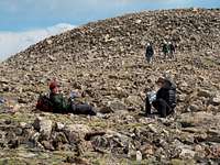 Resting on the summit of Mt. Moran