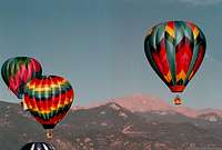 Hot air balloons in front of...