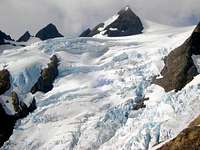 crevasse ridden glacier