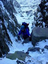Climbing in Curved Gully on...