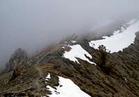 Telescope Peak summit ridge during storm