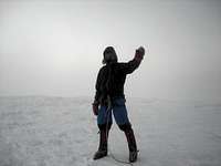 At the top of Sajama in white-out