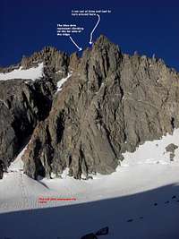 The Route up Starlight Buttress