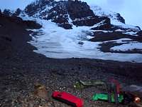 Bivvy site at Base of Glacier