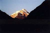 Aconcagua at sunset on the...