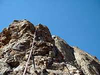 Climber on third pitch of...
