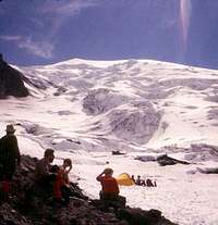 Mt. St. Helens: Looking up the Forsythe Glacier, August 1977