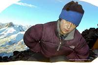 Samina Baig at High camp of Mingligh sar, first Paki,winter expedtion