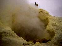 Sulphur steams come out from...