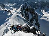 ...climbing on Triglav summit ridge