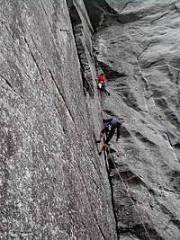 climbing on Sasso Remenno