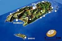 shematic map of island Vis