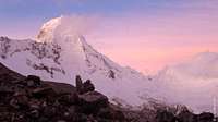 Alpenglow on SE Arete (and SE face) - Artesonraju