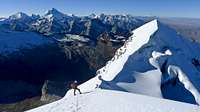 Descending from the summit