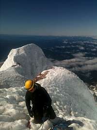 Setting up Belay down the Chute