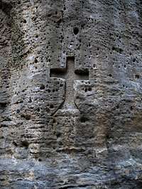 A cross in sandstone