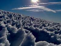 Mt Adams snow formations above false summit
