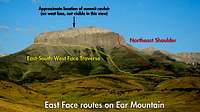 Ear Mountain East Face Routes