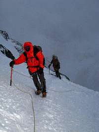 Final push to the summit of Mont Blanc