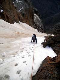 High in the Phoenix Couloir