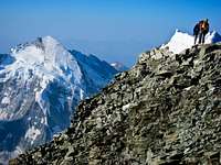 Climbers on summit ridge of Dent Blanche