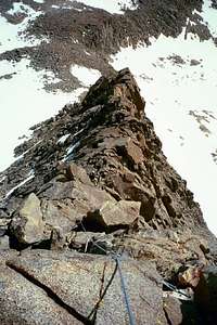 The Swiss Arete from the top...
