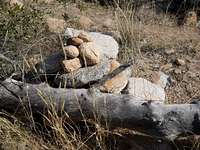 Dead Log and Rock Cairn