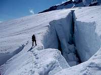 Large crevasse just before the Ridge