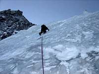 First Pitch on Seracs Route...