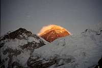 Everest on fire from Pumori,...
