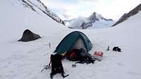 Our camp on the  Oberaar saddle