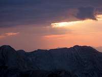Sunset over Pfeifferhorn & Thunder Mountain ridge from White Baldy Summit