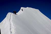 Climbing the ridge of the Piz Palù