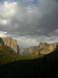 Tunnel view with clouds