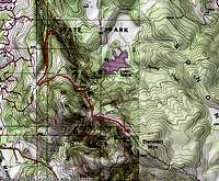 Bennet Mountain, Santa Rosa, California - Map Route