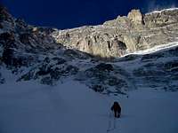 Going up to climb the north face in winter