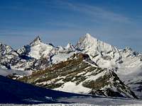 Zinalrothorn and Weisshorn