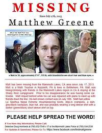 Missing person Matthew Greene