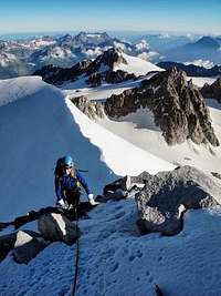 Approaching the Argentiere summit