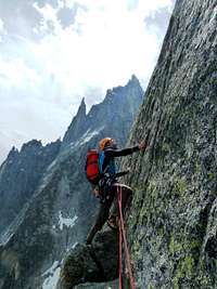 Last rope to the summit of Aiguille de l'M