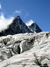 Deep crevasses on Glacier Blanc