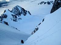 High on the NW Couloir of...