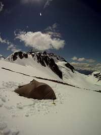 Camp below the NE Arete with Wedge in the background