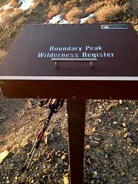 Boundary Peak trail register box