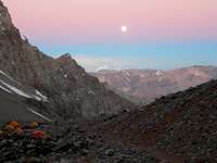 Moon over camp 1 - Aconcagua